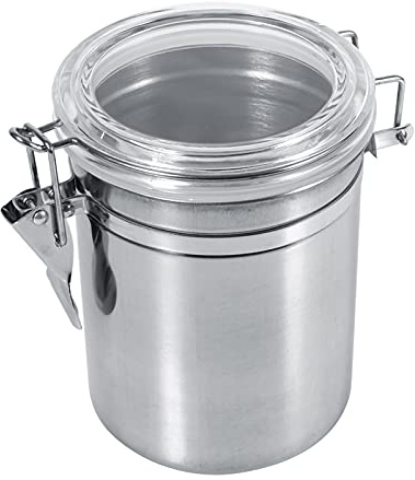 Hapivida Kaffeedose Luftdicht, Vakuum Kaffeebehälter aus Edelstahl mit Deckel und Verschlussklammer, Aromadose für Kaffeebohnen und Kaffeepulver, Frischhaltedose für gemahlenen Kaffee(L)