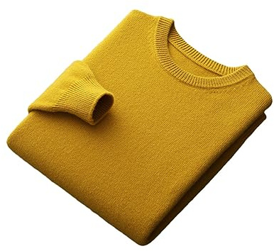 FULBHPRINT Suéter Suelto De Cuello Redondo Grueso para Hombre Otoño Invierno 100% Jersey De Lana con Parte Inferior De Punto En El Interior