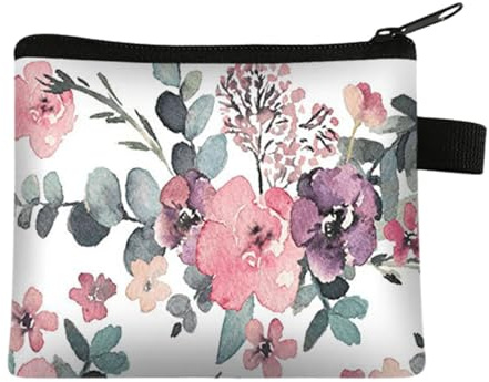FAVORTALK Small Pouch with Zip Women Coin Purse Mini Canvas Coin Purse with Zip Cosmetic Bag for Storing Change, 14306