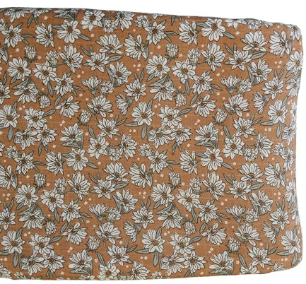 Mebie Baby Changing Pad Cover, Magnolia, 100% Muslin Cotton Changing Table Pad Cover for Baby Boy and Girl, Designer Nursery Decor Covers, Diaper Changing Pad Cover for Changing Station