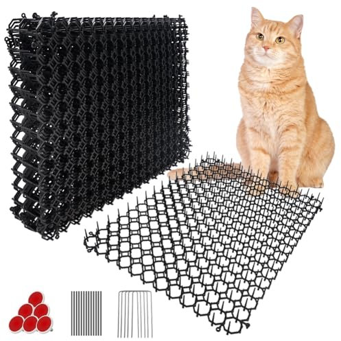 Ley's 24 Pack Scat Mat for Cats, 16 X 13 in Digging Deterrent for Dogs, Cat Deterrent with Spikes Outdoor & Indoor, Anti Cat Mat for Yard, Garden Fence Animal Barrier