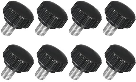 QUARKZMAN 8Pcs M8 x 10mm Perilla de Sujeción Moleteada, Tornillo de Pulgar de Acero Inoxidable 304 Perilla de Sujeción Redonda Tornillo de Mano Roscado Perno de Mano 22mm Dia