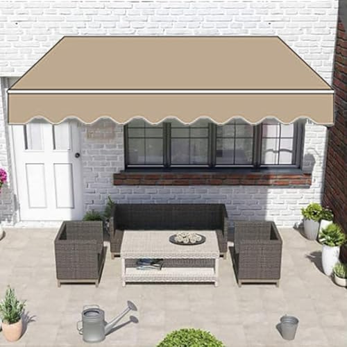 Telo Di Ricambio Per Tenda Da Sole Retrattile Manuale, Tessuto Di Ricambio Per Tenda A Braccio Da 3x2m 4x3m 5x4m, Panno Di Ricambio Per Tende Da Sole Balcone Cortile Finestre(Camel,4.5x2m/15x6.5ft)