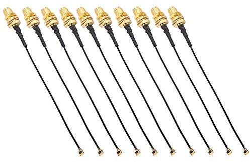 Xiuganpo Cavo di Prolunga Durevole SMA a IPX per Dispositivi a Microonde con Cavo di Riconoscimento Facciale Loop RF 10 Cm 10 Pezzi per Alimentatore Antenna