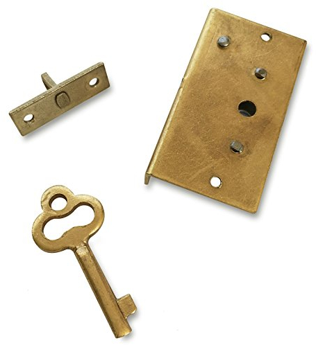 Creative Deco Schloss mit Schlüssel | 40 x 22 x 7 mm | Messingbox + Kofferraumschloss + Schlüssel | Perfekt für alle unsere Abschließbaren Boxen Gold