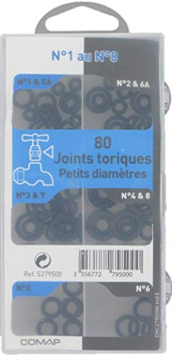 COMAP Coffret de 80 joints toriques d'étanchéité pour robinet - Grands Diamètres : n°8 au n°24 - Joint pour robinet - S279500