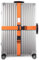 OW-Travel Kofferband Gurt Kreuz Schwerlast Personalisierter Koffergurt Kreuz mit Adressschild. Luggage Strap Gepäckgurt Koffer Gurt Kofferbänder Koffergurte Farbig Koffer Gurt Orange