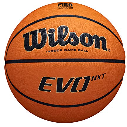 Wilson Basketball EVO NXT FIBA Game Ball, Mischleder, Ideal für Hallen, Größe 7, Braun, WTB0965XB