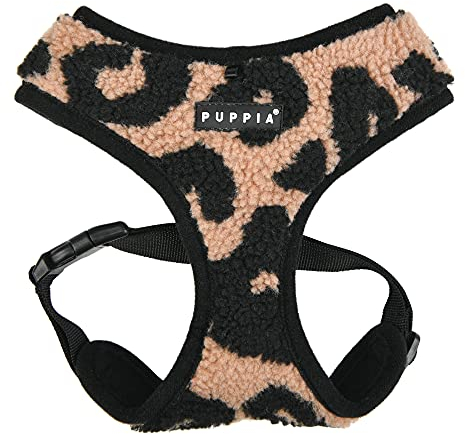 Puppia Hundegeschirr für kleine und mittelgroße Hunde - Serval Harness A - verstellbar und komfortabel, Beige, L