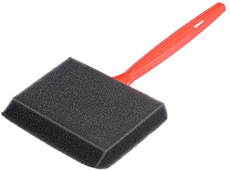 sourcing map 4 Inch Foam Paint Brushes Bevel Edge with Plastic Handle Sponge Brushes for Painting, Varnishes, Polyurethane 2Pcs