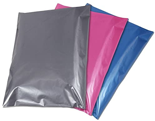 50 blandade postpåsar grå rosa blå i 4 storlekar