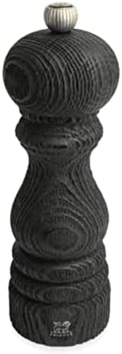 PEUGEOT - Pfeffermühle Paris Nature Black 18 cm - Klassische Mahlgradeinstellung - Aus recyceltem Holz mit PEFC-Siegel - Französiches Know-How - Schwarz
