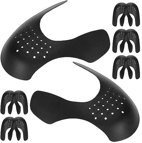Welsberg 5 Pares Escudo de Zapatos Unisex EU 40-46, Protectores para Zapatillas de Deporte, Arrugas de Zapatos Antiarrugas, Prevenga Hendidura del Pliegue del Calzado Deportivo, negro