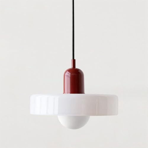 SYUFRE Lampada a Sospensione Mid Century Lampada a Sospensione Colorata a Soffitto con Paralume in Vetro Illuminazione a Sospensione Vintage Lampade a Sospensione in Ferro e Vetro for Camera da Letto