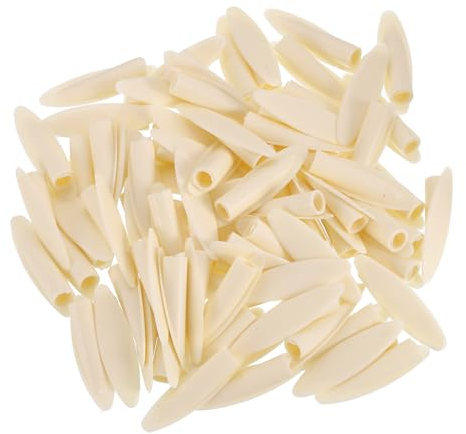 sourcing map 50Stk Kunststoff Taschen Loch Dübel 9mm Schräges Loch Kappen für Tasche Loch Lehre Holz Bearbeitung Werkzeug Zubehör Warmes Weiß