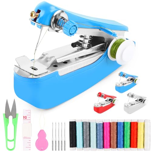 KFDDRN Nähmaschine, HandNähmaschine, Tragbare Nähmaschine mit Nähzubehör Geeignet für Zuhause, Reisen, DIY, Mini Nähmaschine für Anfänger und Erwachsene (Zufällige Farbe)