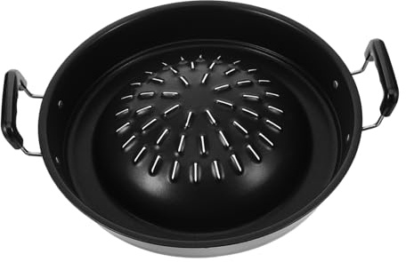 STOBAZA Korean BBQ Grill Pan Portable Barbecue Tray Meat Grilling Pan 30cm Non-Stick Barbecue Stovetop Plate for Home Camping Picnics Indoor or Outdoor Grilling