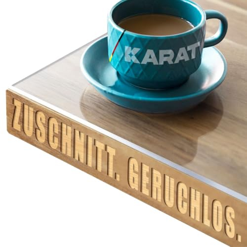 KARAT Transparente Tischfolie mit abgeschrägter Kante - Tischdecke nach Maß, Größe wählbar - Folie, Schutzfolie glasklar, Tischschutz Crystal (B:90 x L:140 cm)