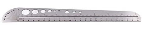 Phefop Règle de Coupe du Cuir, Outil de Mesure de Précision en Acier Inoxydable, Petite Règle à Bord Droit pour l'artisanat et la Construction