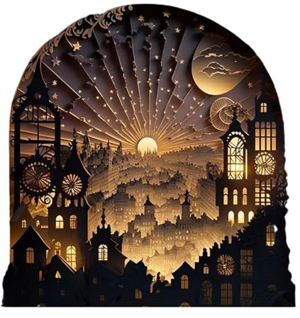 Puzzles de madera - Luz nocturna con carga USB | Luz nocturna de madera, para adultos amantes del