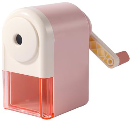 ZMREN Sacapuntas manual, Sacapuntas de Escritorio, Afilador de Lápices Portátil para Estudiantes Niños (6.9-8 mm) - Rosa
