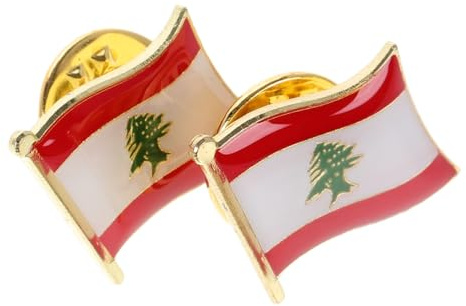 ERINGOGO 2 Broches Drapeau Liban en Alliage, Légères et Compactes, pour Paquet à Dos ou Foulard, Accessoire Élégant pour Événements Formels et Voyage