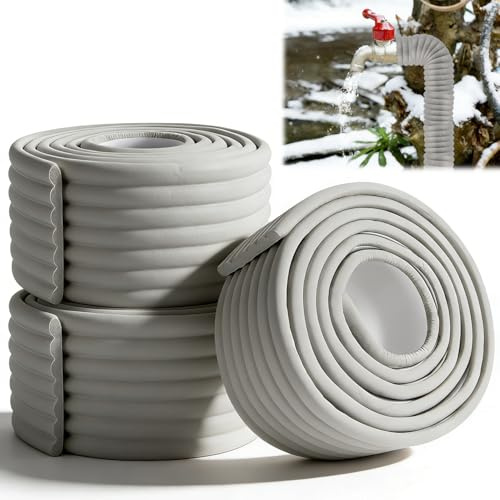 ENUTROF Aislamiento de Tuberías para Exterior 3 Rollos/8cm x 6m Tubo Agua