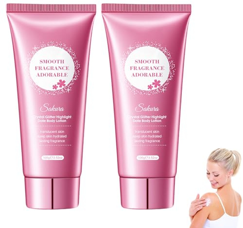 Lozione Corpo alla Sakura,Idratante Crema,Lozione per il Corpo lucida Rassodante Idratante,Texture Non Grassa e Rinfrescante per Pelle Secca