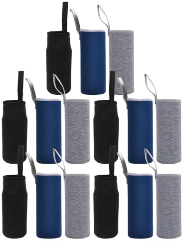 Hohopeti 15 Pièces Housse Isotherme Portable pour Bouteille d'eau Protection avec Bandoulière Étui pour Bouteille pour Voyages et Activités de Plein Air