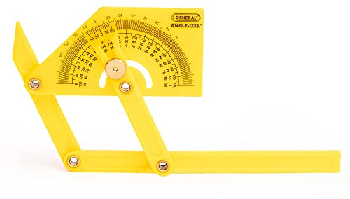General Tools 29 Plastic Protractor and Angle Finder, Outside, Inside, Sloped Angles, 0° to 180° , Yellow