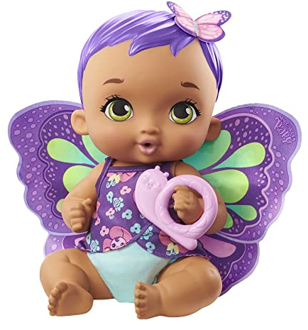 My Garden Baby GYP11 - Schmetterlings-Baby Puppe zum Füttern und Anziehen (30 cm), mit wiederverwendbarer Windel, abnehmbarer Kleidung und Flügeln, Kinderspielzeug ab 2 Jahren