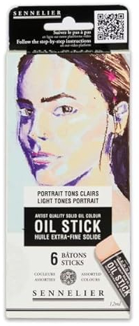 Sennelier Set mit 6 Mini Oil Sticks - helle Farben - N130116.01