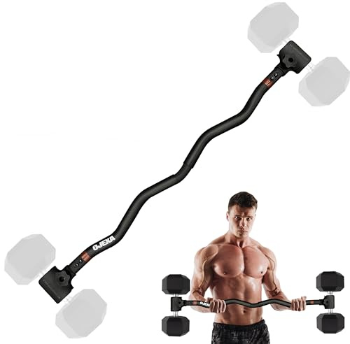 OJEXA Dumbbells to EZ Curl Barbell Converter Set, Adjustable Weights, 200 lb Capacity, Steel Clamp, Home Gym