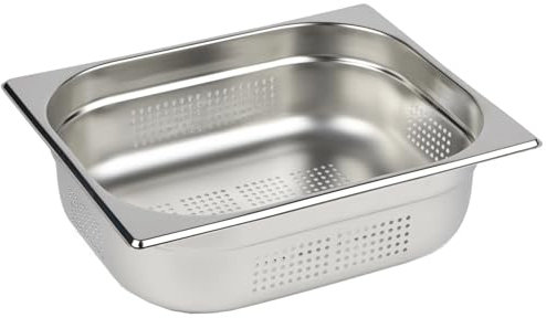 CateringBase Ltd Stainless Steel Perforated Gastronorm Container, 1/2 Size, 325 x 265 x 100 mm