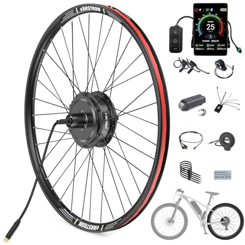 Varstrom 36V 250W Rear Ebike Conversion Kit 26 Rear Wheel Hub Motor Kit Electric Bike Conversion Kit with VD04 Display & PAS Sensor & Controller for City & Mountain Bikes