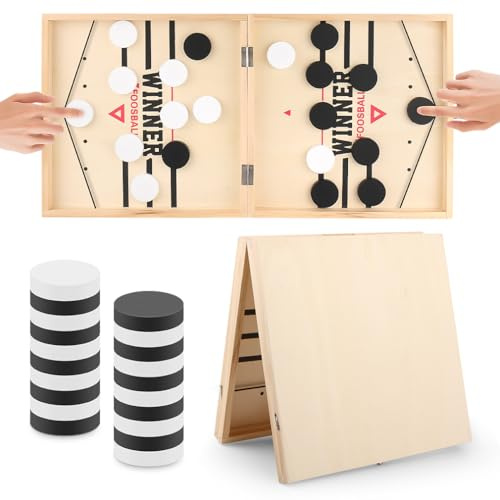 Cartlant Fast Sling Puck Game Large Wooden Foosball Table Shuffleboard