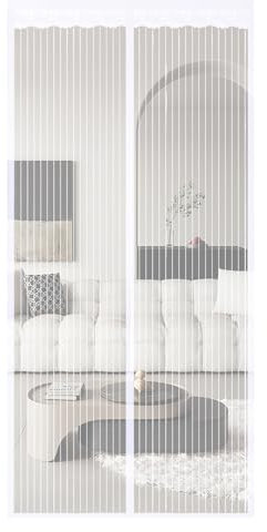Sharelove Magnetic Fly Screen Door, Practical Heavy Duty Fly Door Screen Mesh with Magnets, Automatically Closes Door Curtain Keeps Bugs Out Suitable for Kid and Pet 90 x 210 cm White
