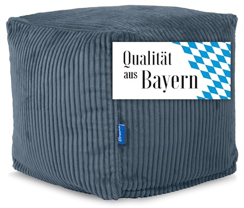 Bruni Sittkub, Cubo-snöre i mörkblått – 40 x 40 cm manchestersittkub från Tyskland, inomhus sittkub, fotpall och golvkudde