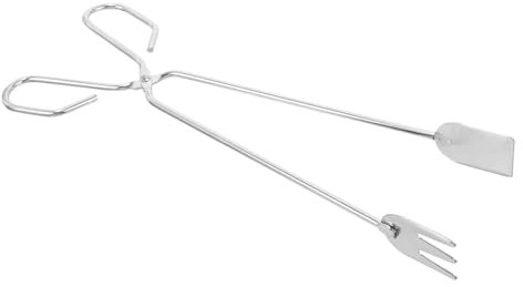 ULTECHNOVO Outdoor Charcoal Tongs Fire Pit Tongs Long Handle 31cm BBQ Charcoal Clamp for Camping and Home Use