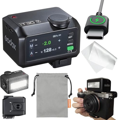 GODOX IT30PRO F Kamera Blitz, IT30 PRO F Mini Blitzgeräte, TTL HSS 1/8000s Flash, Kompatibel mit Fujifilm X100VI GFX100RF XS20 XS10 XT30 II XT5 XM5 GFX50S GFX50R X-T4 X-T3 X-E4
