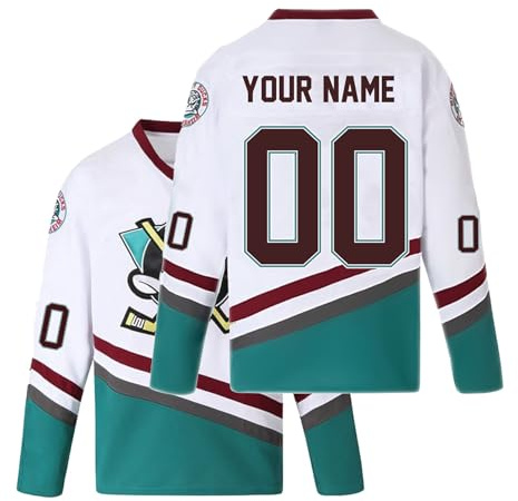 Custom Mighty Duck Hockey Jersey for Men Women Youth Kids Conway Bombay Banks Reed Hockey Practice Jersey White