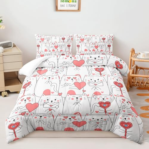 Edredon Cama 135 Corazón Naranja Lindo Relleno Nordico 4 Estaciones Duvet Suave Microfibra Edredón Nórdico Transpirable Edredon Cama Lavable Edredones Nordicos 172x218 cm