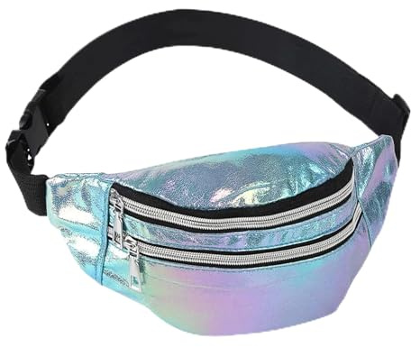 Durdiiy Ensemble de Sac Banane Holographique, Sac Banane Tendance avec Porte-Monnaie Sac de Taille Sacs de Ceinture étanches Sacs de Randonnée pour Femmes, Voyage, Jogging, Promenade de Chien