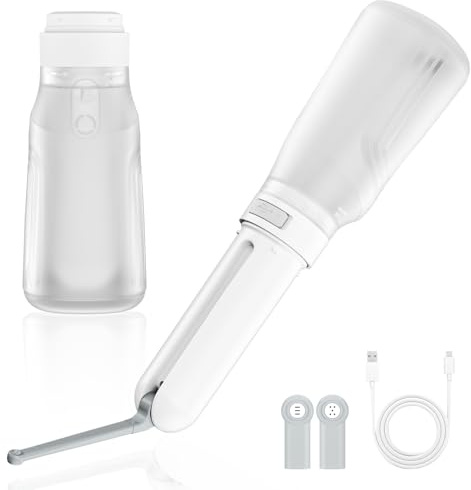 Wkvupy Bidet da Viaggio Portatile, 400 ml, Impermeabile IPX7, Doccia a 3 pressioni, Pulizia Esterna, Cura delle emorroidi, Compagno di Campeggio (Bianco)
