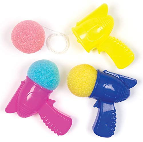 Baker Ross Pistole Spaziali Lanciaspugna per Bambini - Gioco Adatto da Inserire in Mini Buste Regalo (Confezione da 6), Colori Assortiti