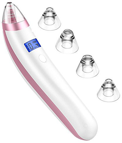 Aspirateur de Point Noirs Appareil de Soins de Visage Aspirateur USB Electrique Rechargeable Avec 4 Embouts Facilement Remplaçables Nettoyeur de Comedon Acné Sébum