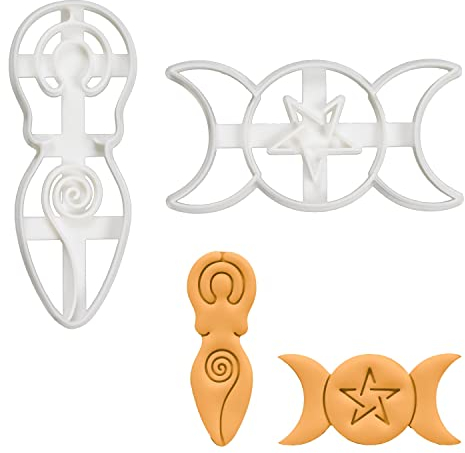 2er Set Ausstechformen (Formen: Dreifaltige Göttin & Spiralgöttin), 2 Teil, Bakerlogy