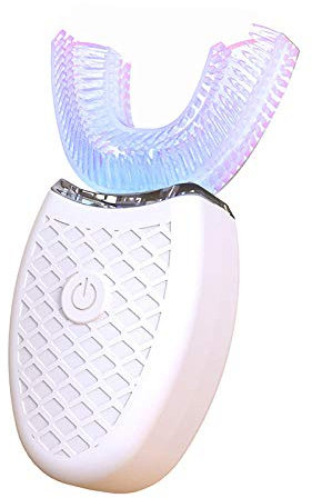 WTFYSYN Spazzolino Elettrico ad ultrasuoni Sonic, spazzolino Automatico a U, spazzolino Elettrico in Silicone Pigro Intelligente, spazzolino da Denti Automatico Bianco, spazzolino Elettrico