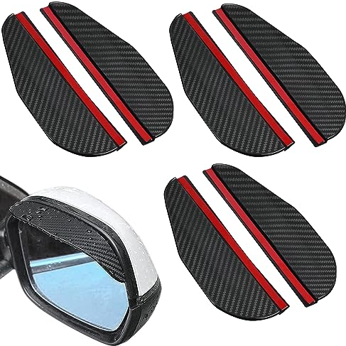 3 Paar Auto RüCkspiegel Regenschutz, Universal Auto RüCkspiegel Regenschutz, Rückspiegel Sonnenschutz Abdeckung, Rückspiegel Regen Augenbraue, Auto Regen Augenbraue(Schwarz)