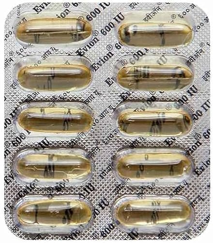 MAGICHOOD 100 Evion Capsules Vitamin E for Glowing Face,Strong Hair,Acne,Nails, Glowing Skin 600mg, for Control Hair Lossess